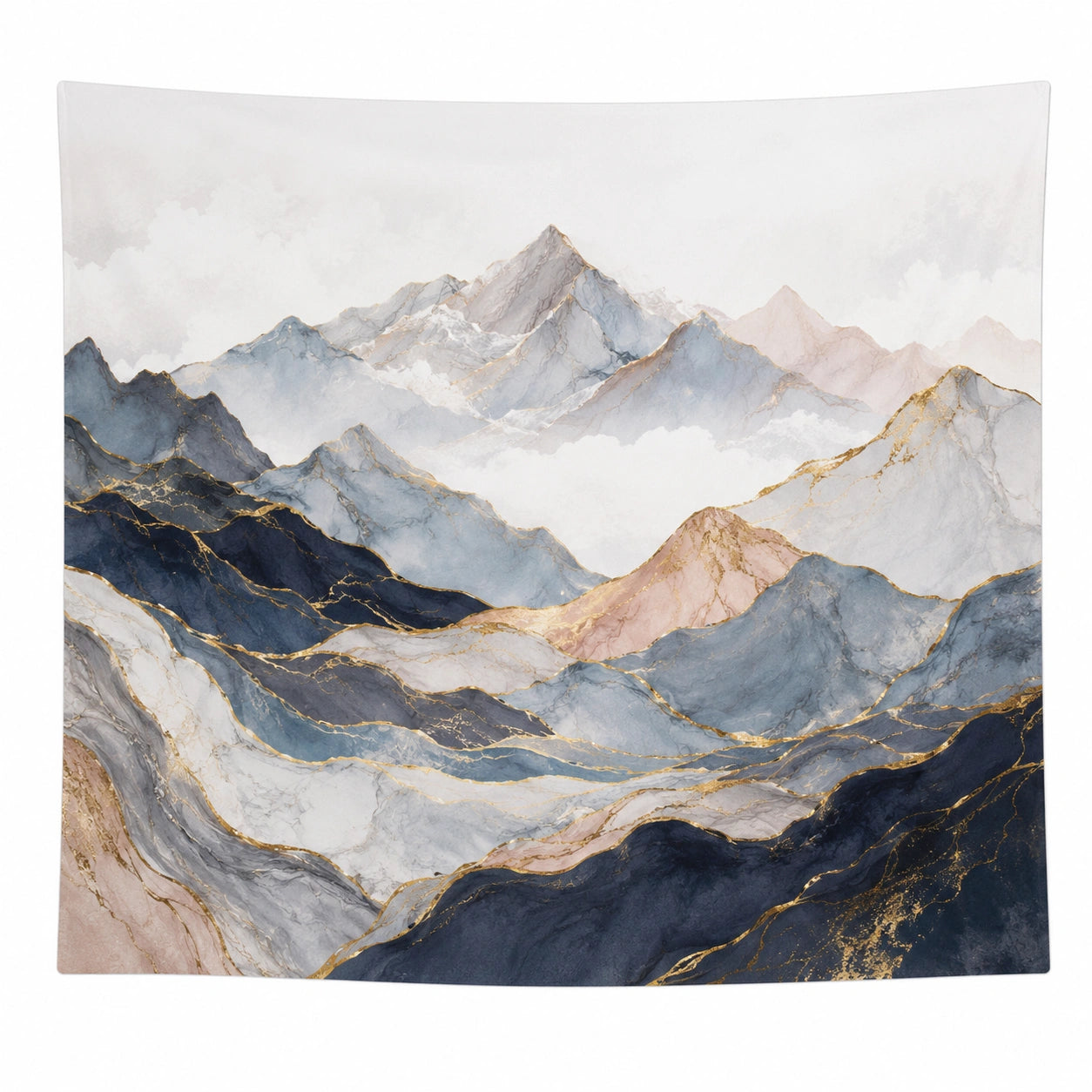 Tenture Murale Montagne Abstraite Multicolore 150x130 cm