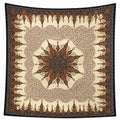 Tenture Murale Bohème Beige Bleu Orange 100x100cm