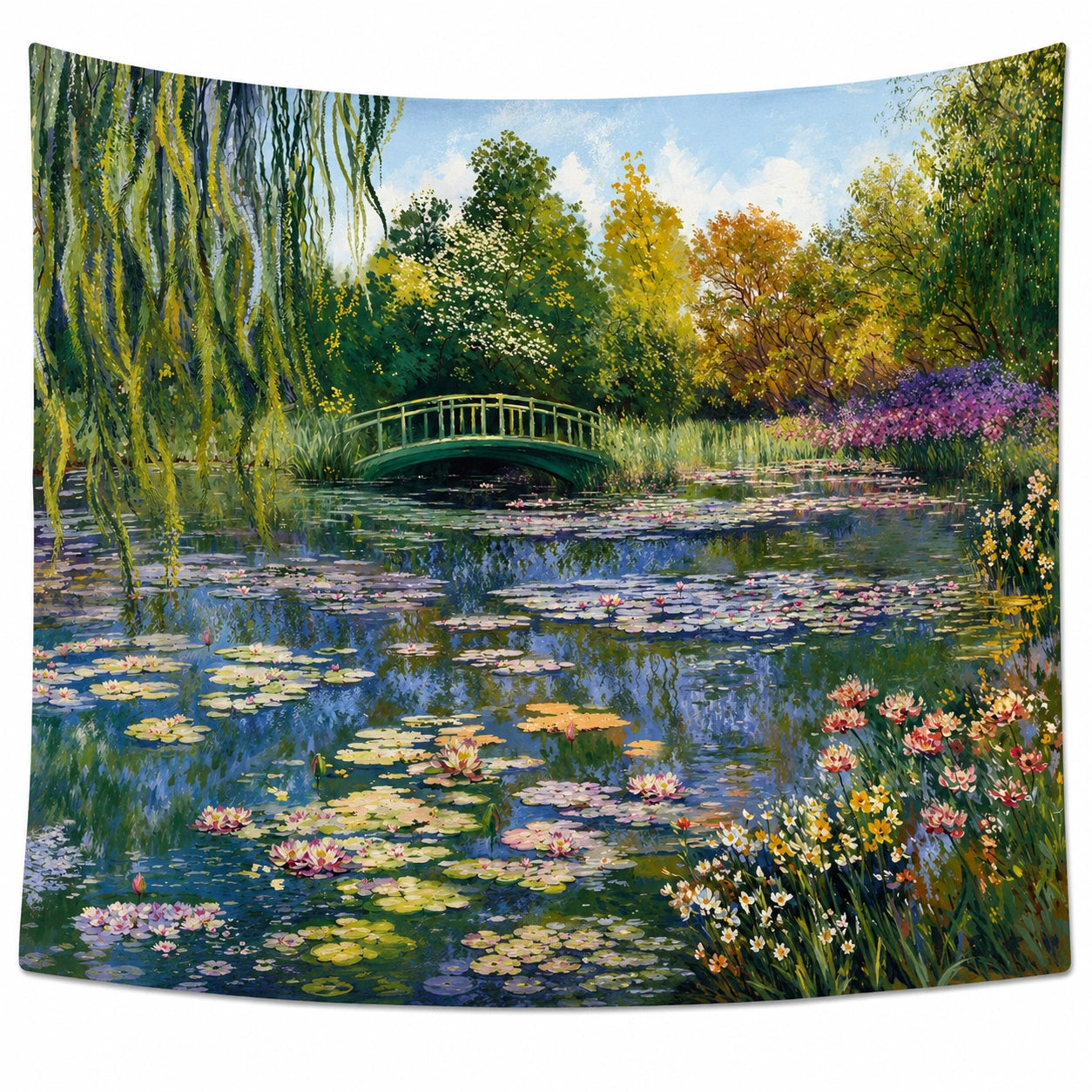 Tenture Murale Paysage Impressionniste Multicolore 150x130cm