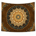 Tenture Murale Boho Mandala Marron et Or 200x150cm