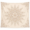 Tenture murale beige à motif mandala floral