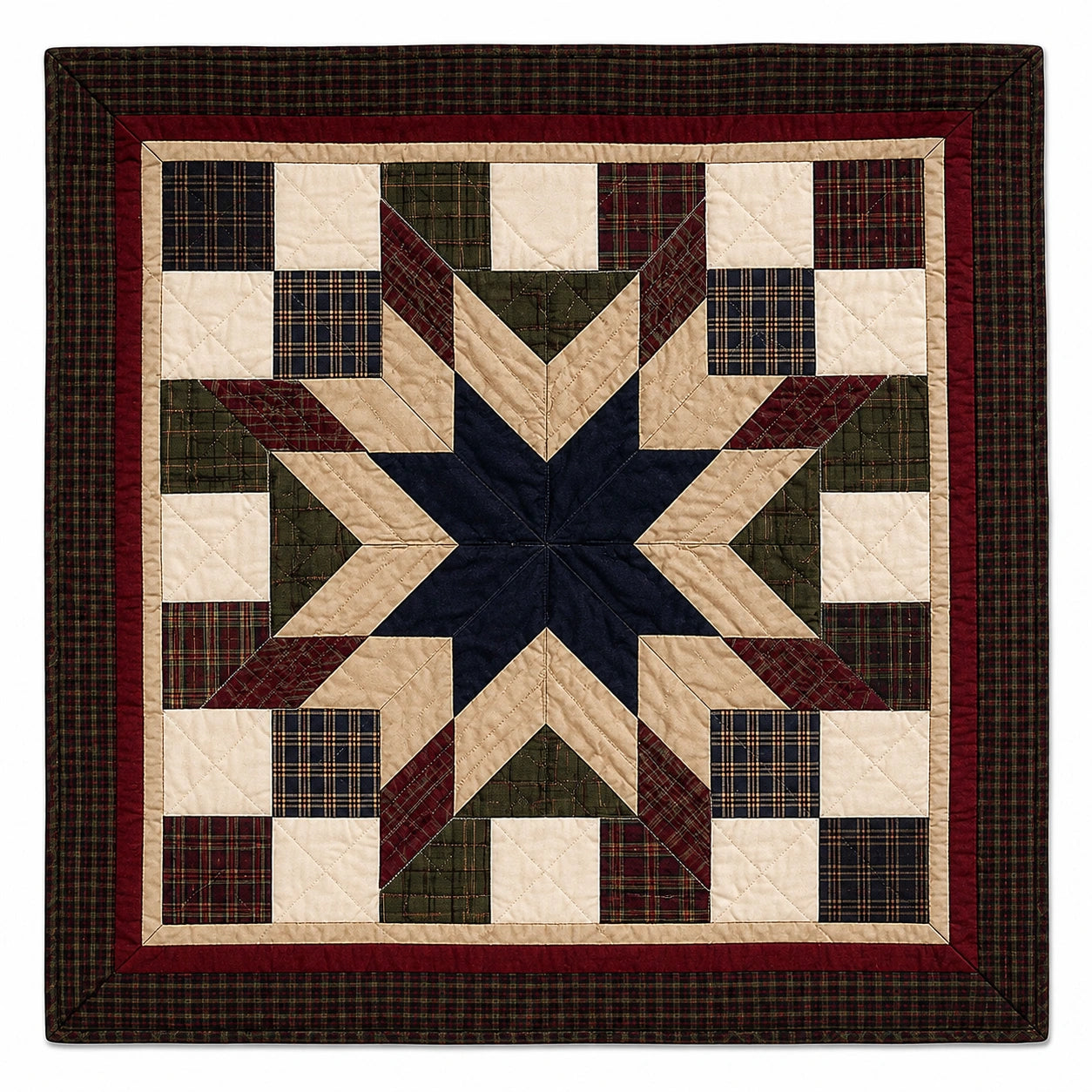 Couvre-lit patchwork étoile multicolore 100x100 cm