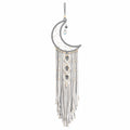 Attrape-Rêves Demi-Lune Macramé Décoration Murale Bohème Bleu/Blanc