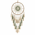 Attrape-rêves macramé bohème beige et vert 60x30 cm
