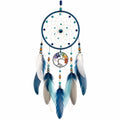 Capteur de Rêves Arbre de Vie avec Plumes Bleu et Blanc