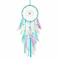 Attrape-rêves avec plumes multicolores turquoise/lilas/blanc 30x80 cm