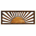 Décoration Murale Rustique Soleil en Bois Sculpté Brun 90x40 cm