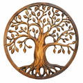 Décoration Murale Arbre de Vie Sculpté 60 cm Bois Naturel