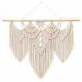 Décoration Murale en Macramé Fait Main Ivoire 100x75cm