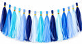 Guirlande à Pompons Dégradé de Bleus