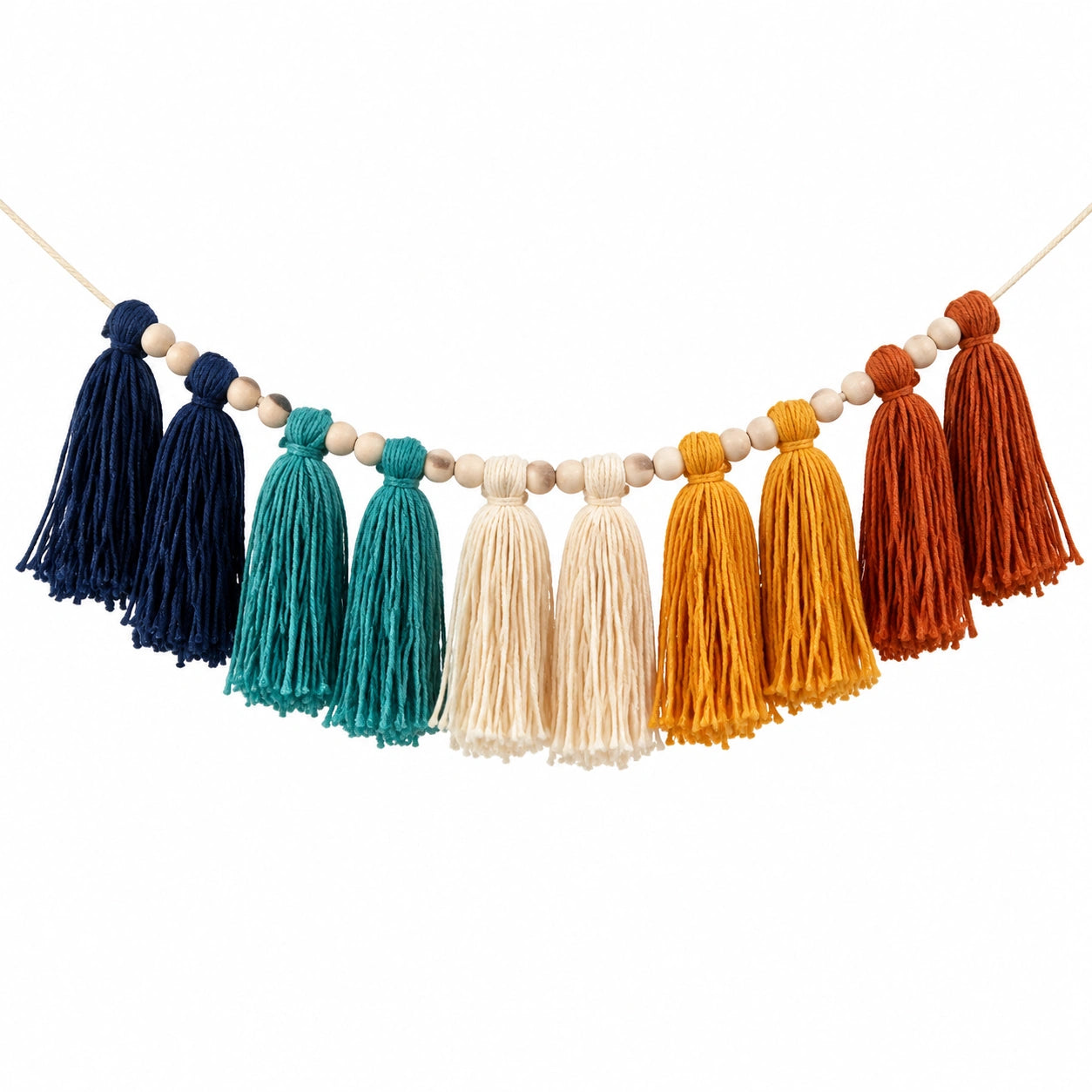 Guirlande de Pompons Multicolores en Coton