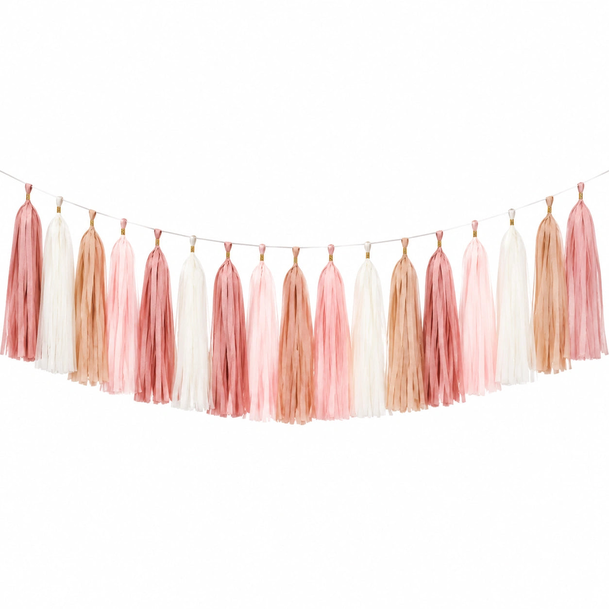 Guirlande de Pompons Décorative Rose et Blanc