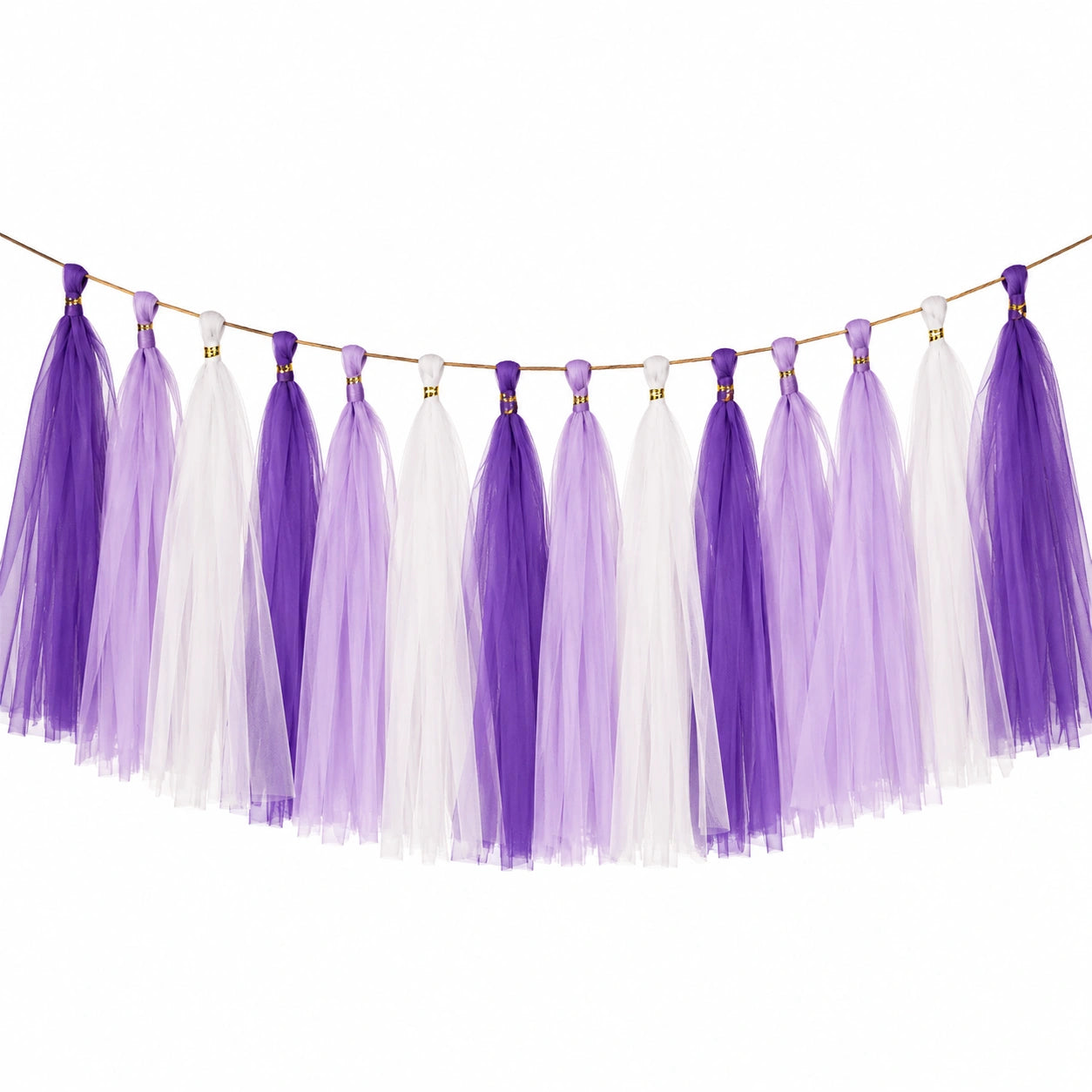 Guirlande de Pompons Violette et Blanche 250 cm