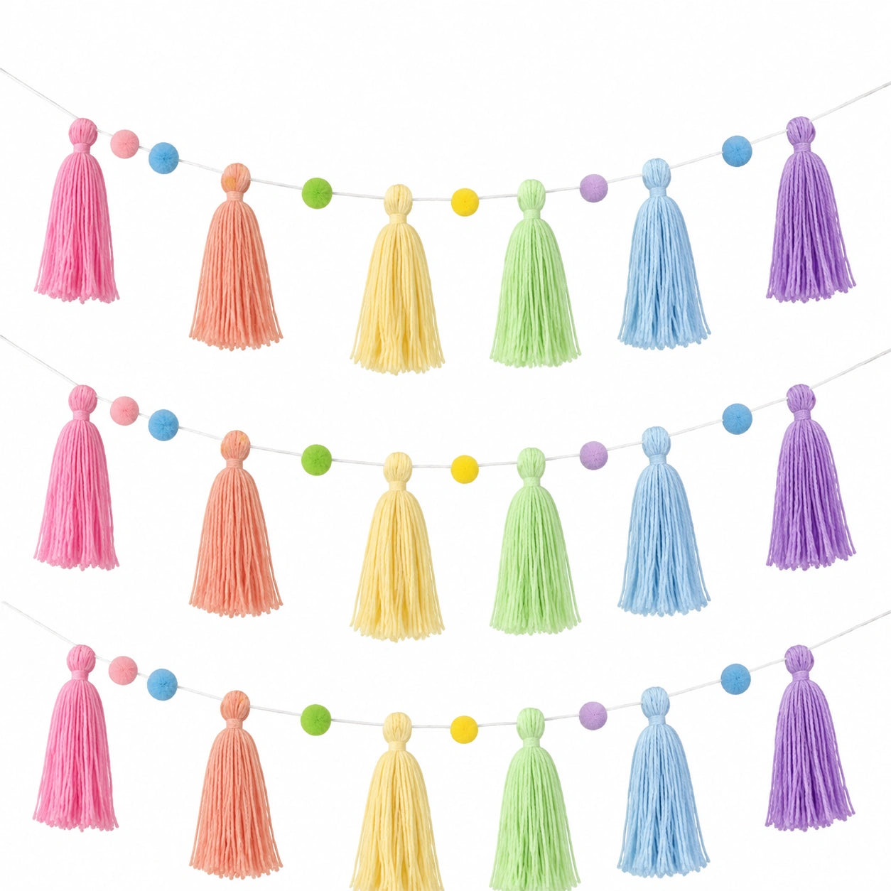 Guirlande Décorative Pompons Multicolore 300x15 cm
