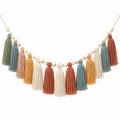 Guirlande Bohème avec Glands Multicolores et Perles en Bois